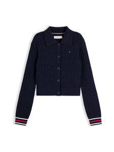 Tommy Hilfiger - Polo Collar Rib -neuletakki - C1G DARK NIGHT NAVY | Stockmann