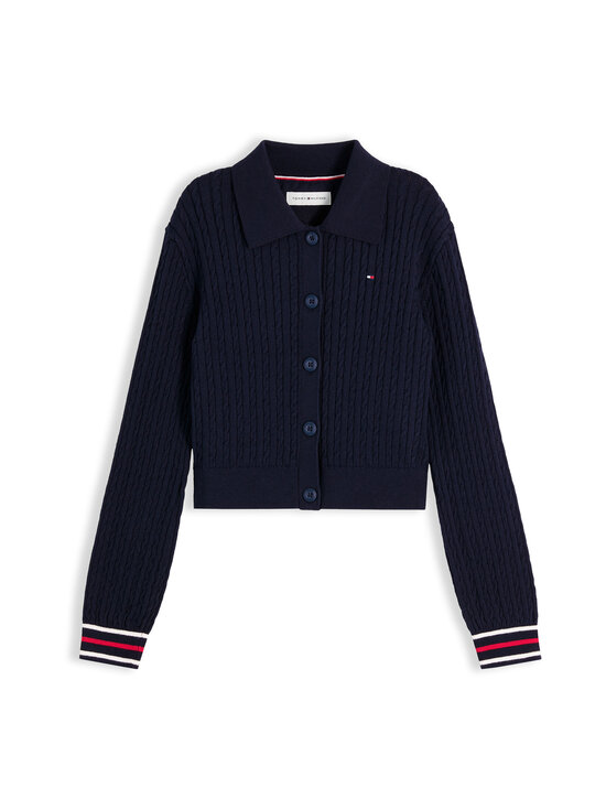 Tommy Hilfiger - Polo Collar Rib -neuletakki - C1G DARK NIGHT NAVY | Stockmann - photo 1