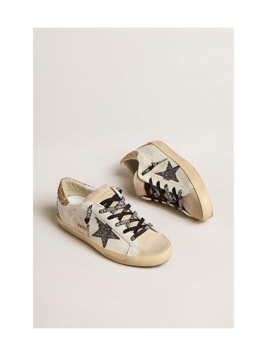 GOLDEN GOOSE - SuperStar Leather Upper Glitter -nahkasneakerit - 82532 OPTIC WHITE/SEEDPEARL/BLACK/GOLD | Stockmann - photo 3