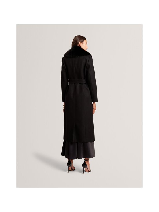 Ted Baker London - Musea Faux Fur Belted -pitkä villakangastakki - BLACK | Stockmann - photo 3