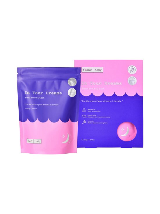 In Your Dreams Sleep Scrub and Soak -2-in-1 vartalokuorinta ja kylpysuola 240 g