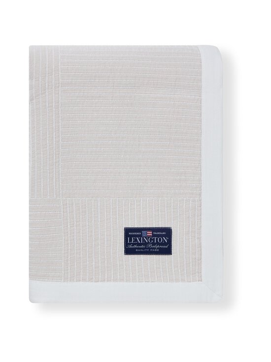 Lexington - Stripe Checked Jacquard -päiväpeite - 2600 BEIGE/WHITE | Stockmann - photo 1