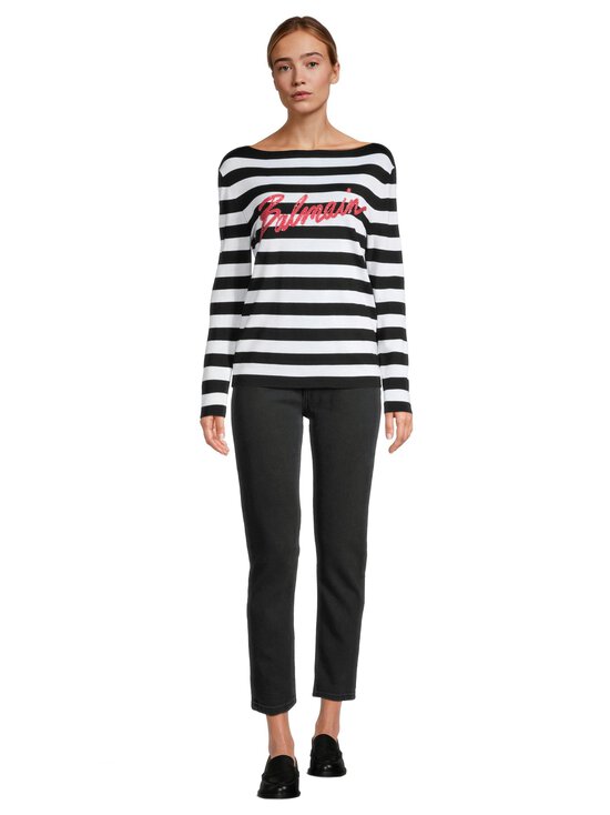 BALMAIN - Boatneck Mariniere -merinoneulepusero - EJR NOIR/BLANC/ROUGE VIF - photo 2 BALMAIN - Boatneck Mariniere -merinoneulepusero - EJR NOIR/BLANC/ROUGE VIF | Stockmann - photo 2