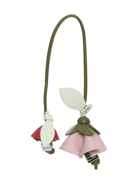 Ganni - Flower Leather -laukkukoru - MILITARY OLIVE | Stockmann - photo 1