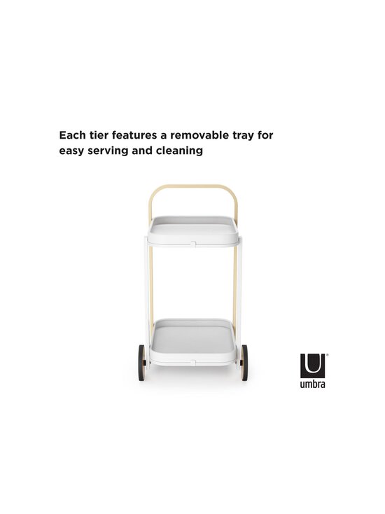 Umbra - Bellwood -tarjoiluvaunu - WHITE/NATURAL | Stockmann - photo 3