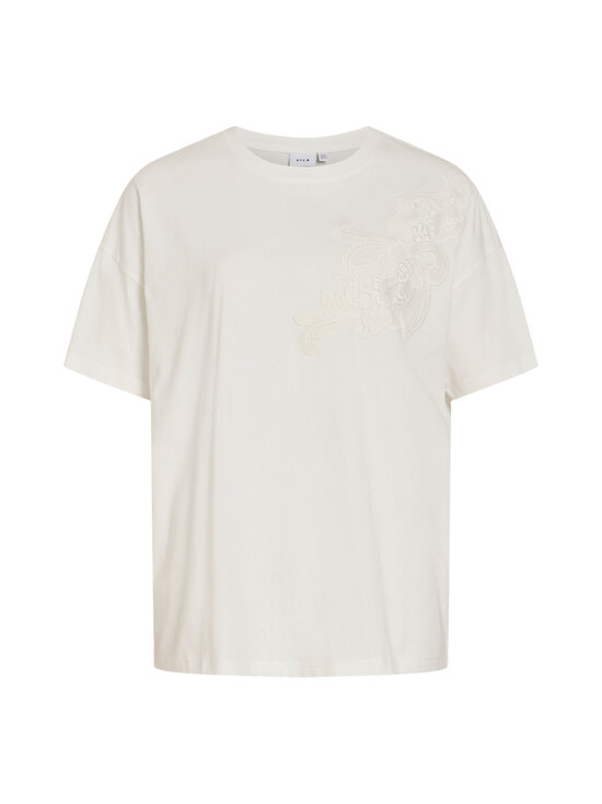 Vila - Vivora Lace Detail t-paita - SNOW WHITE | Stockmann - photo 1