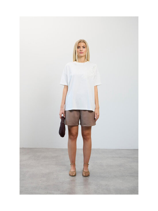 Vila - Vivora Lace Detail t-paita - SNOW WHITE | Stockmann - photo 4