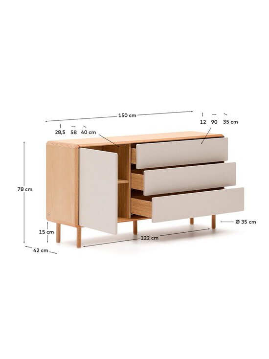 Kave Home - Anielle-senkki saarni / harmaa 150 x 78 cm - BEIGE | Stockmann - photo 11