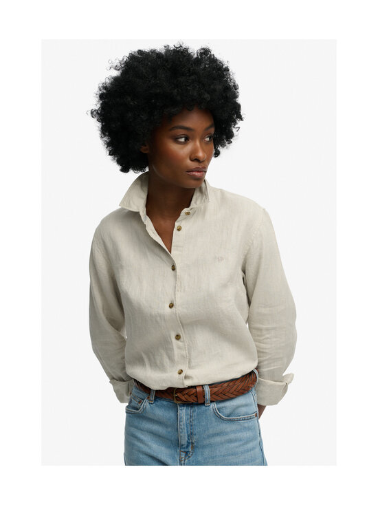 Superdry - Premium Linen Slim -paita - 1LC LIGHT STONE BEIGE | Stockmann - photo 3