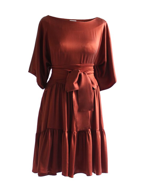 Lili Marleena - Silk Ruffle zīda kleita - BROWN | Stockmann - photo 1