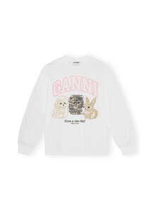 Ganni - Heavy Jersey Animals -trikoopaita - 151 BRIGHT WHITE | Stockmann