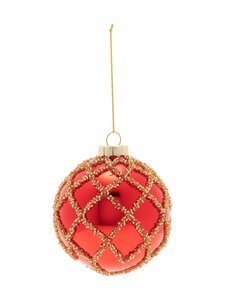 Casa Stockmann - Gold Beads stikla bumba 7,9 cm - RED/GOLD Casa Stockmann - Gold Beads stikla bumba 7,9 cm - RED/GOLD | Stockmann