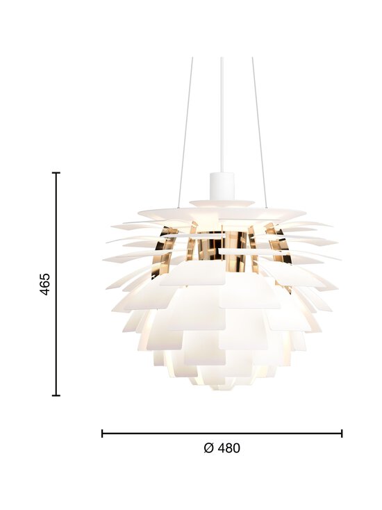 Louis Poulsen - PH Artichoke -riippuvalaisin 480 x 465 mm - SOFT WHITE/BRASS METALLISED | Stockmann - photo 2