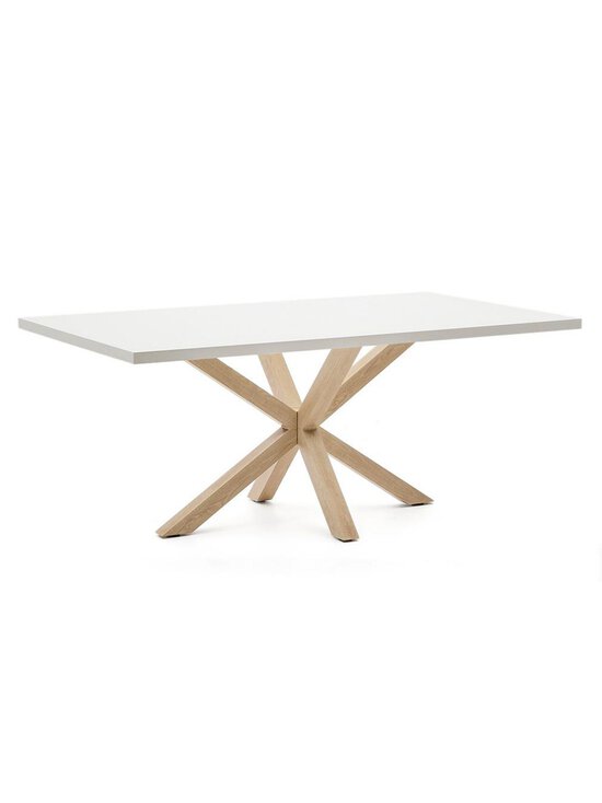 Kave Home - Argo-ruokapöytä valkoinen melamiini / puunvärinen teräs 200 x 100 cm - WHITE | Stockmann - photo 2