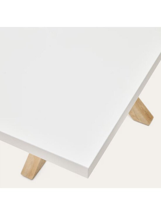 Kave Home - Argo-ruokapöytä valkoinen melamiini / puunvärinen teräs 200 x 100 cm - WHITE | Stockmann - photo 4