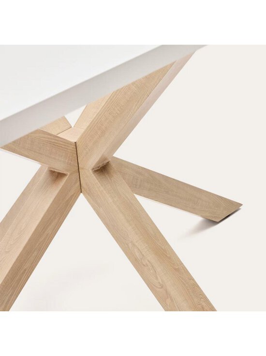 Kave Home - Argo-ruokapöytä valkoinen melamiini / puunvärinen teräs 200 x 100 cm - WHITE | Stockmann - photo 5