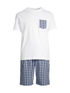 Cap Horn loungewear - Jasper-pyjama 2-osainen - WHITE/ LT. BLUE CHECK | Stockmann