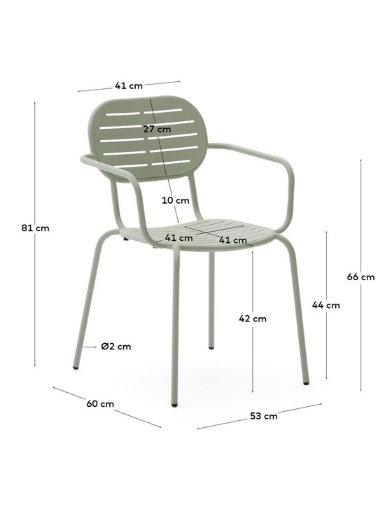 Kave Home - Brai-tuoli käsinojilla vaaleanvihreä - GREEN | Stockmann - photo 11
