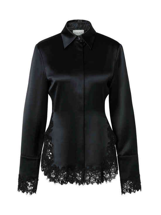 Malina - Malou Satin Lace Hem -pusero - 10007 BLACK | Stockmann - photo 1