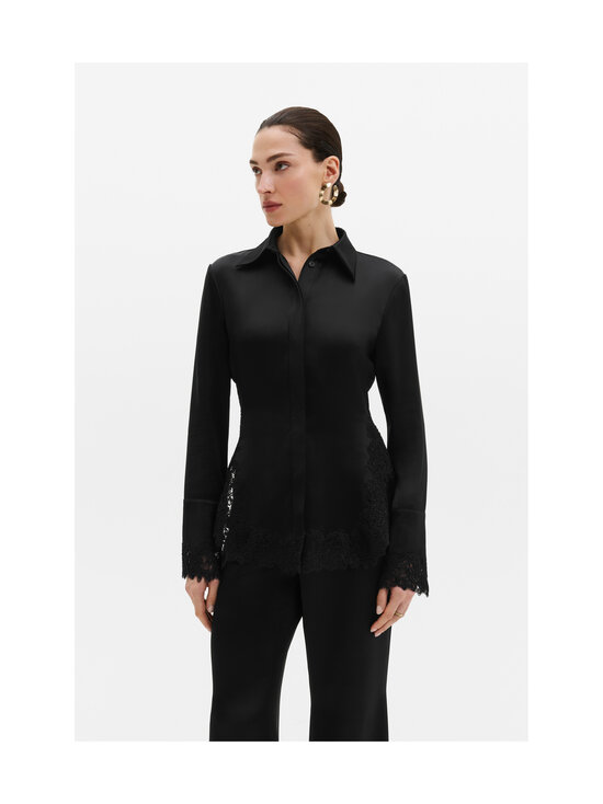 Malina - Malou Satin Lace Hem -pusero - 10007 BLACK | Stockmann - photo 2
