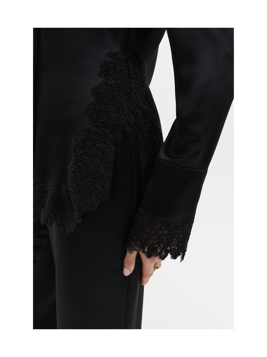 Malina - Malou Satin Lace Hem -pusero - 10007 BLACK | Stockmann - photo 3