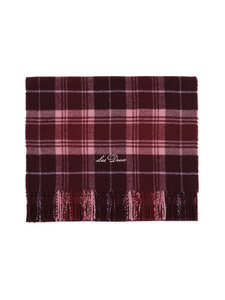 Les Deux - Signature Check -huivi - 654 CHOCOLATE TRUFFLE RED | Stockmann