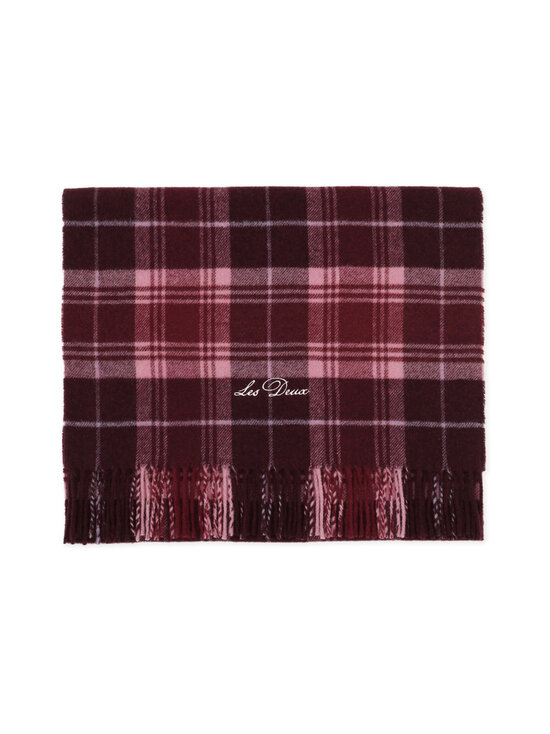Les Deux - Signature Check -huivi - 654 CHOCOLATE TRUFFLE RED | Stockmann - photo 1