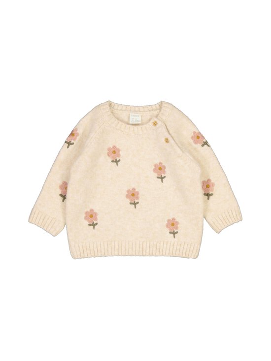 Lindex - Embroidery Jumper -neule - 1827 LIGHT BEIGE MELANGE | Stockmann - photo 1