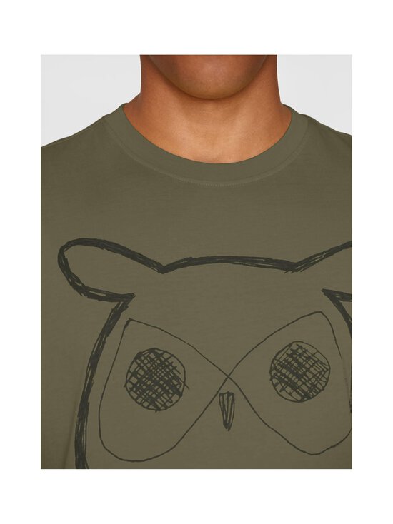 Knowledge Cotton Apparel - Big Owl t-paita - 1068 BURNED OLIVE | Stockmann - photo 5