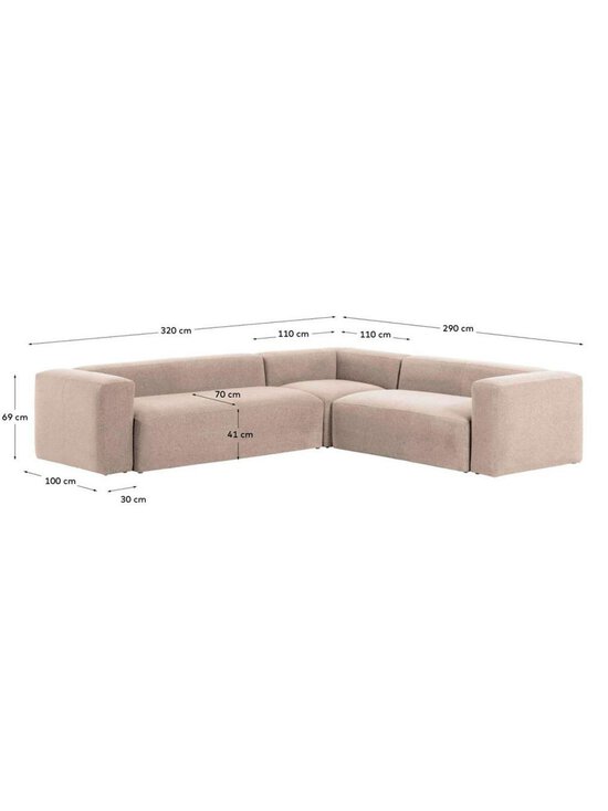 Kave Home - Blok-kulmasohva beige 320 x 290 cm - BEIGE | Stockmann - photo 6