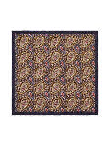 Stockholm Kravatt - Medalion & Paisley -silkkitaskuliina - 2 BROWN/BLUE | Stockmann
