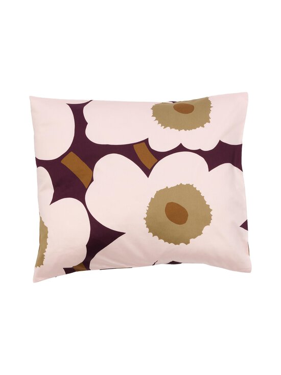 Marimekko - Unikko-satiinityynyliina - 438 PLUM, PINK, ELMWOOD, TOFFEE | Stockmann - photo 1