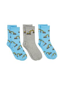Bogi - Jack zeķes 3-pāri - BLUE/GREY/BLUE CONSTRUCTION VEHICLES | Stockmann