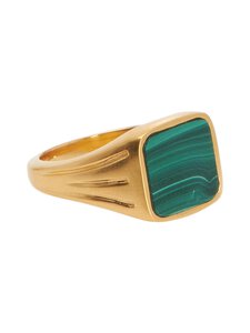 MISSOMA - Lucy Williams Malachite Square Signet -sormus - GOLD | Stockmann