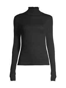 Filippa K - Rib Mock Neck -poolo - BLACK BLACK BLACK | Stockmann