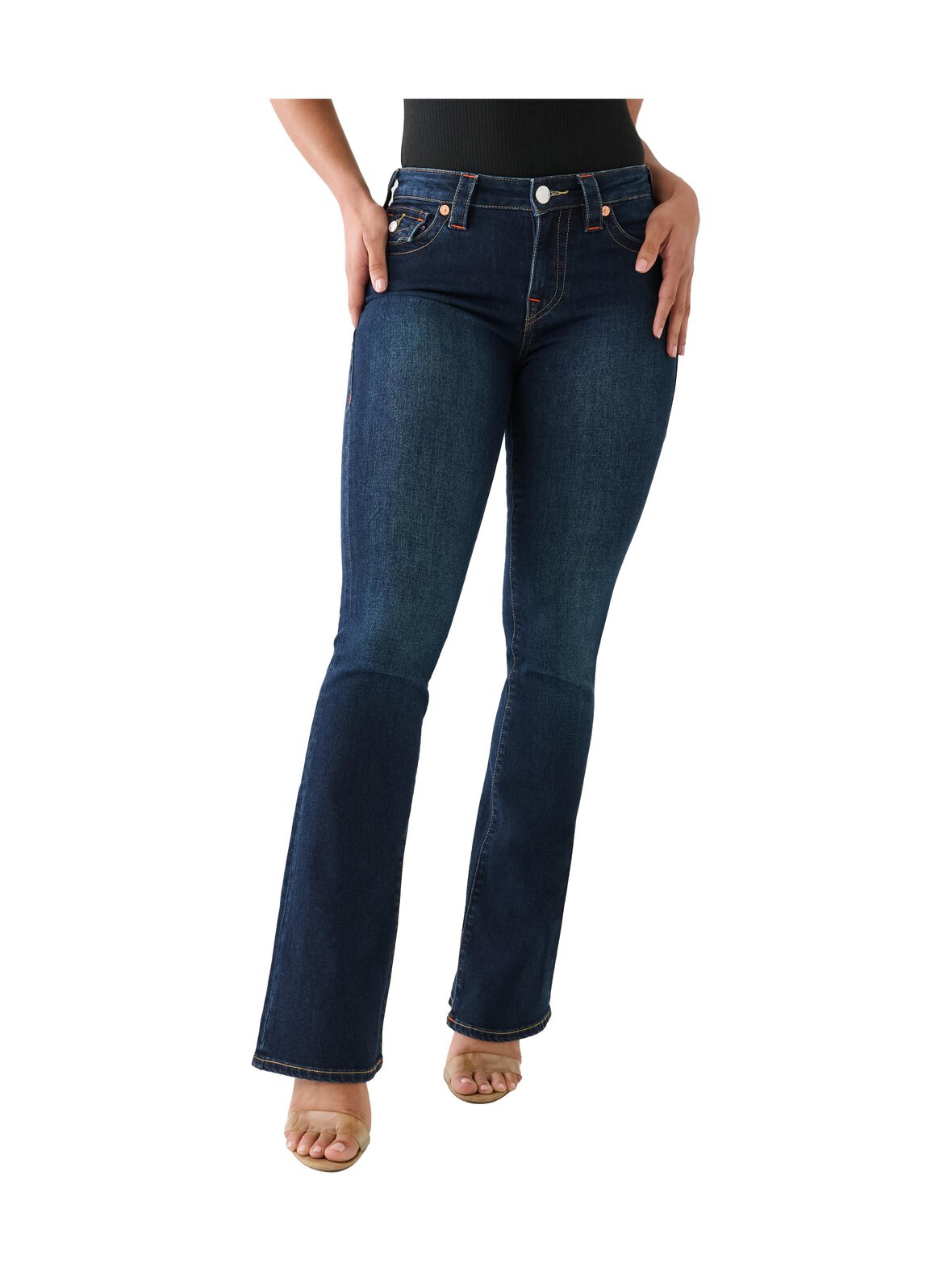 Becca Mid Rise Boot Cut Flap -farkut