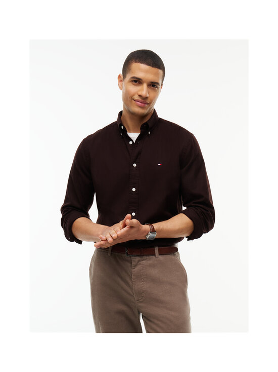 Tommy Hilfiger - Flex Flannel Solid Regular Fit krekls ar apkakli - HJT CHOCOLATE | Stockmann - photo 3