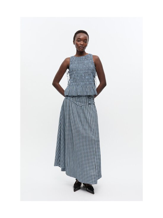 Ganni - Seersucker Check Smock Tie -toppi - 326 SOFT CHAMBRAY - photo 3 Ganni - Seersucker Check Smock Tie -toppi - 326 SOFT CHAMBRAY | Stockmann - photo 3