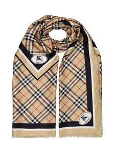 Burberry - Border Silk Scarf -silkkihuivi - A2021 SAND | Stockmann