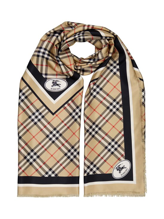 Burberry - Border Silk Scarf -silkkihuivi - A2021 SAND | Stockmann - photo 1