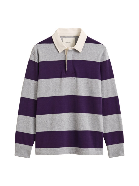 GANT - Striped Heavy Rugger -paita - 93 GREY MELANGE | Stockmann - photo 1