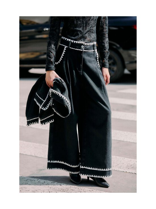 Farm Rio - Crochet Detail -farkkuhousut - BLACK DENIM | Stockmann - photo 4