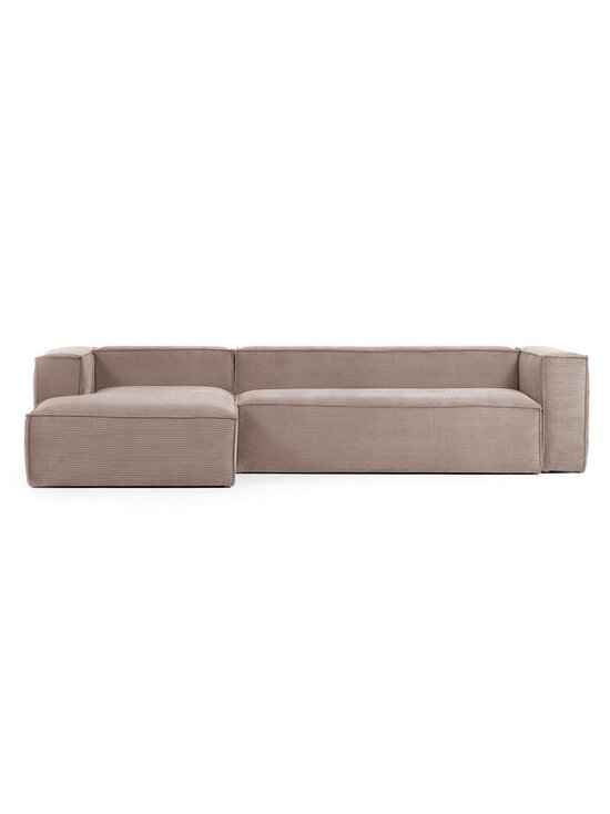Kave Home - Blok-divaanisohva vaaleanpunainen vakosametti L 330 cm/vasen - PINK | Stockmann - photo 1