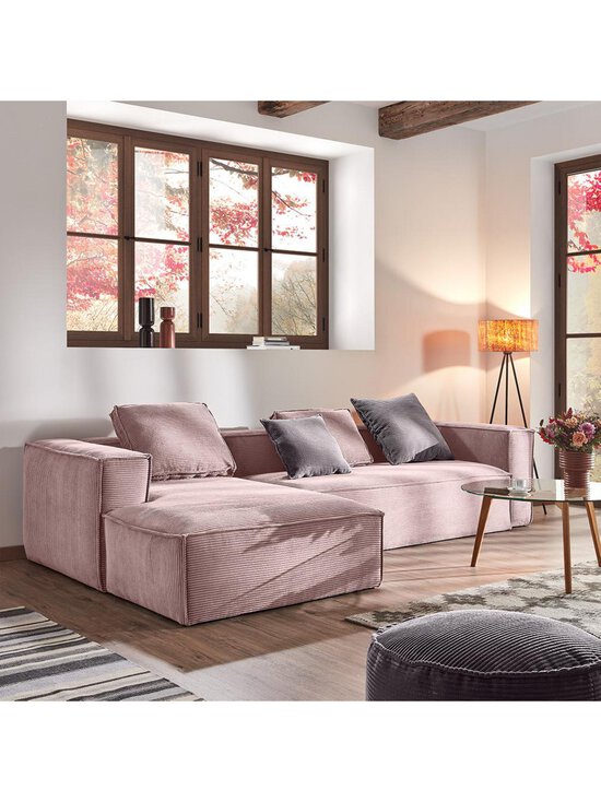 Kave Home - Blok-divaanisohva vaaleanpunainen vakosametti L 330 cm/vasen - PINK | Stockmann - photo 5