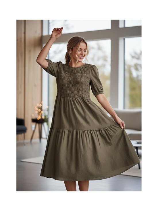 NOOM - Gala-pellavasekoitemekko - KHAKI GREEN | Stockmann - photo 6