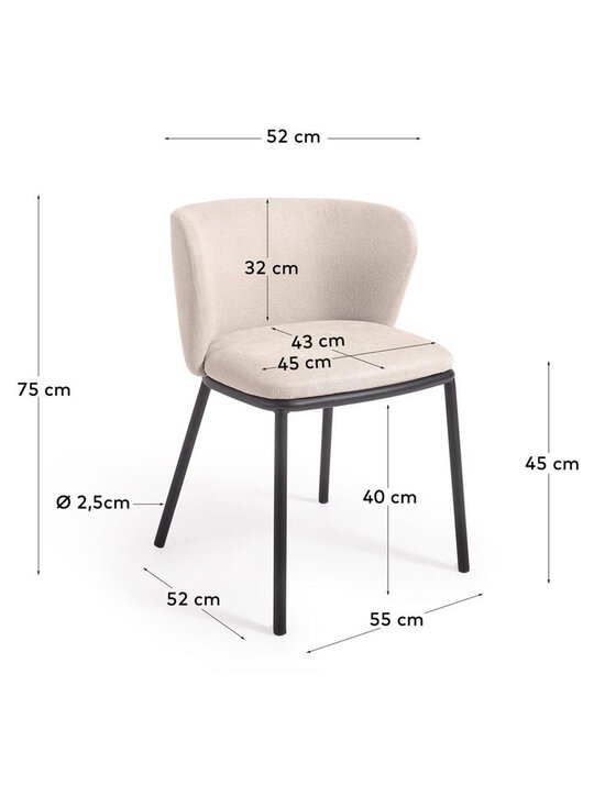 Kave Home - Ciselia-tuoli beige chenille-kangas - BEIGE | Stockmann - photo 3