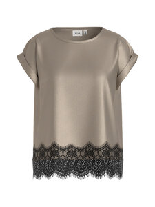Vila - Viellette Full Satin -pitsipaita - CEMENT DETAIL:BLACK LACE | Stockmann