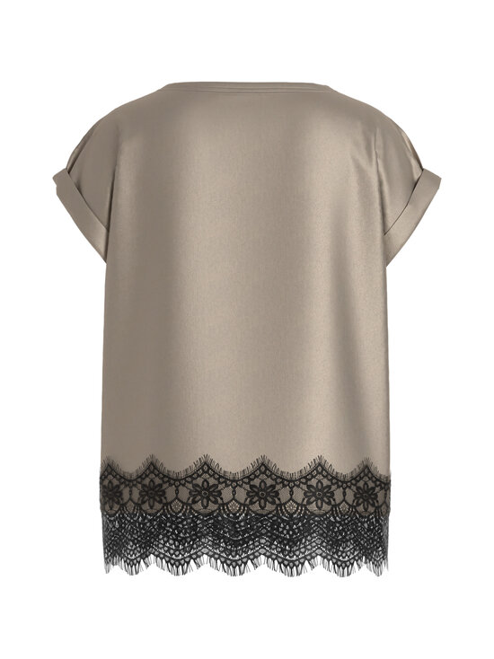 Vila - Viellette Full Satin -pitsipaita - CEMENT DETAIL:BLACK LACE | Stockmann - photo 2