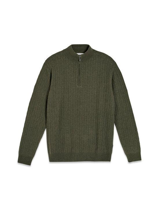 SAND Copenhagen - Ibro Modern Fit Half Zip vilnas džemperis - 380 DARK OLIVE GREEN | Stockmann - photo 1