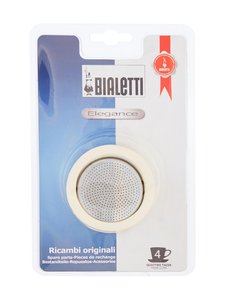 Bialetti - Tiivisterengas ja suodatinlevy 4 kupin espressokeittimeen - VALKOINEN/TERÄS | Stockmann